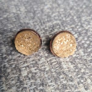 3/$10 Pale Pink Druzy Stone Studs